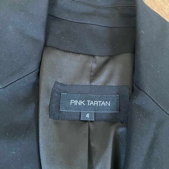 Pink Tartan Size 4 Black Lined Blazer - Picture 5 of 8